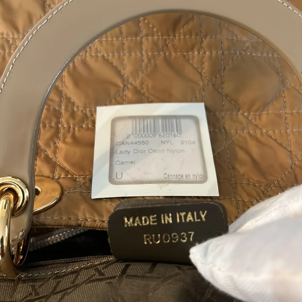 Christian Dior Lady Dior Canage Nylon Handbag - Beige - Picture 15 of 16